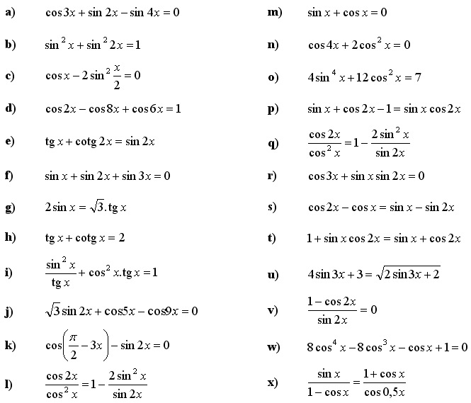 Goniometrické rovnice a nerovnice - Příklad 3 - Zadání
